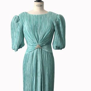 Vintage pleated mint green dress